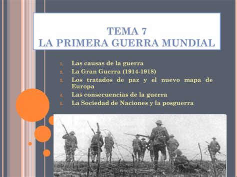 Tema 7 La Primera Guerra Mundial