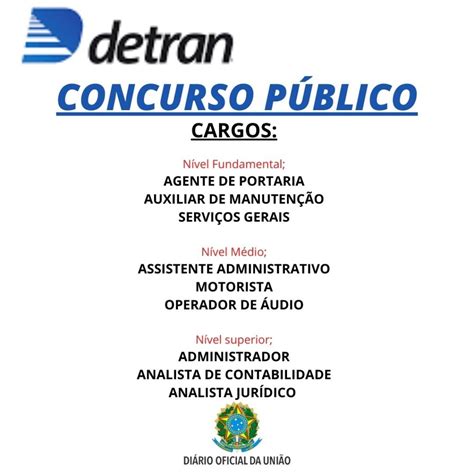 Concurso Detran Oportunidades Para Diversos N Veis Concurseiros