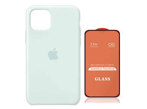 Ripley CASE SILICONA IPHONE 11 TURQUESA MICA DE VIDRIO COMPLETO