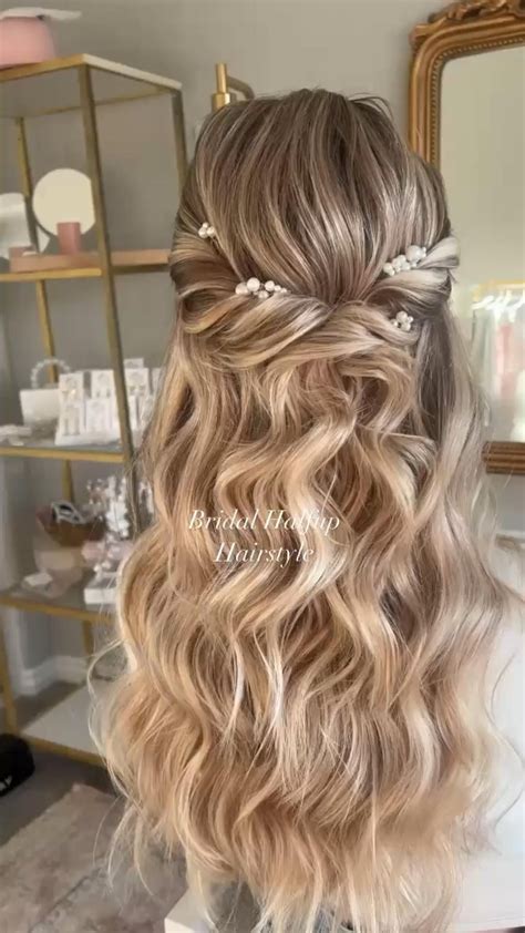 Boho Half Up Hairstyle Bridesmaid Hair Long Hair Styles Bride