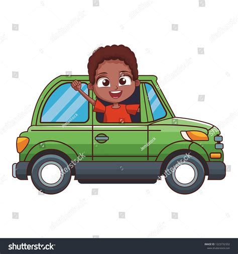 Cartoon Boy Driving Car Stock Vector (Royalty Free) 1223732332 ...