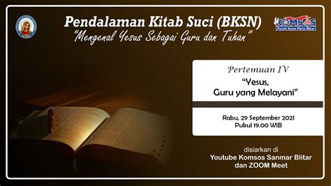 4 Pendalaman Kitab Suci BKSN 2021 Yesus Guru Yang Melayani