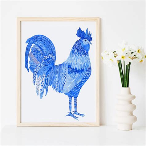 Rooster Art Print, Rooster Art, Rooster Print, Rooster Decor, Rooster ...