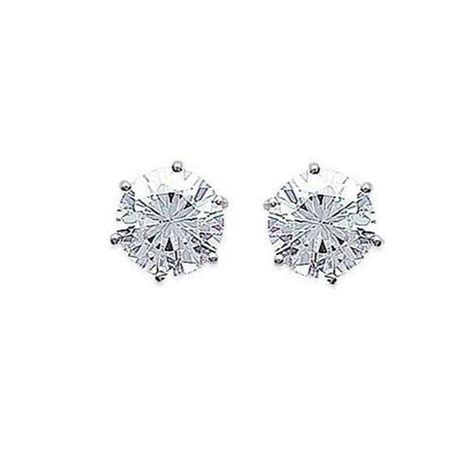 Boucles D Oreilles Clou En Argent Et Zirconium Mm Bijou Mixte