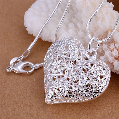 Wholesale Price 925 Silver Heart Pendant Necklaces Silver Jewelry