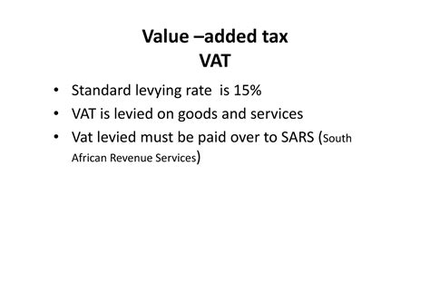 1 Value Added Tax Tax Value Added Tax Vat Standard Levying Rate