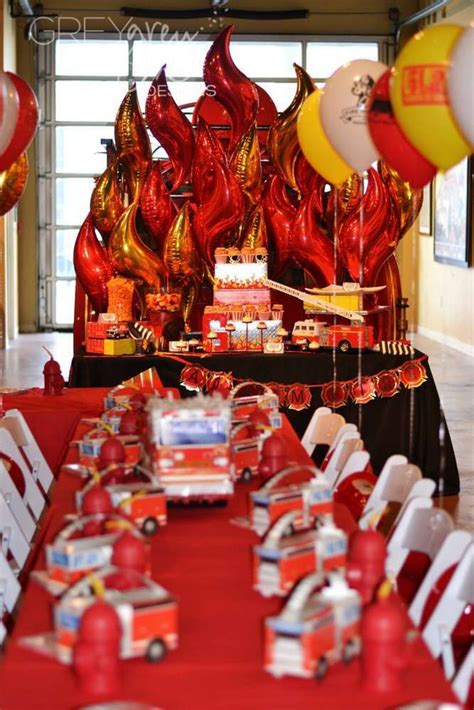 Fire Truck Firefighter Birthday Party Ideas Photo Of Fire