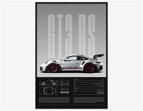 Porsche 911 Gt3 Rs Wall Print 992 Gt3 Rs Poster Gt3 Rs Porsche Poster