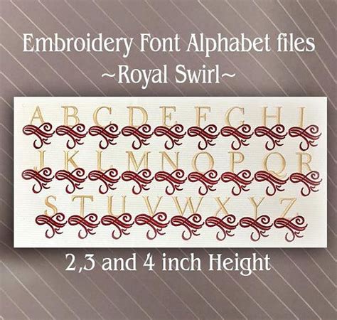 Royal Swirl Monogram Font Alphabet Embroidery Sew Fluffy Machine