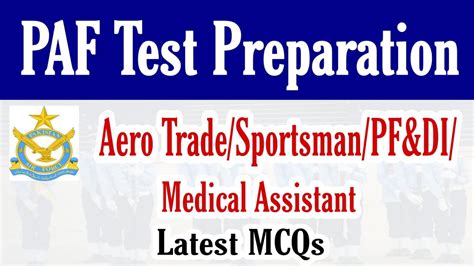 Paf Aero Trade Sportsman Pf Di Fma Test Latest Mcqs Paf Airman Test