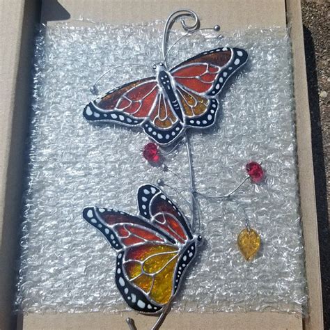 Stained Glass Monarch Butterfly Suncatcher Christmas Gifts Etsy