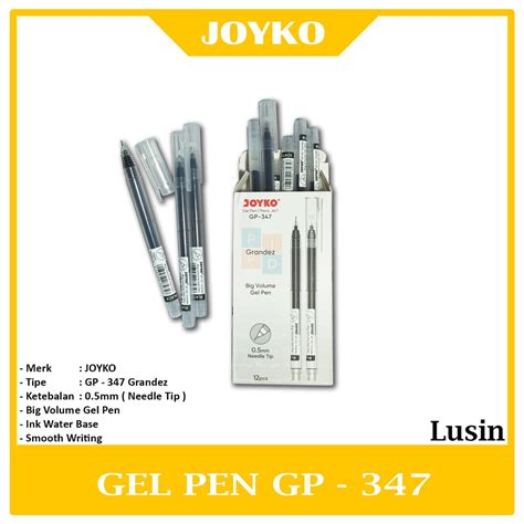 Jual JOYKO Gel Pen Pulpen Pena GP 347 Grandez Black Lusin Shopee