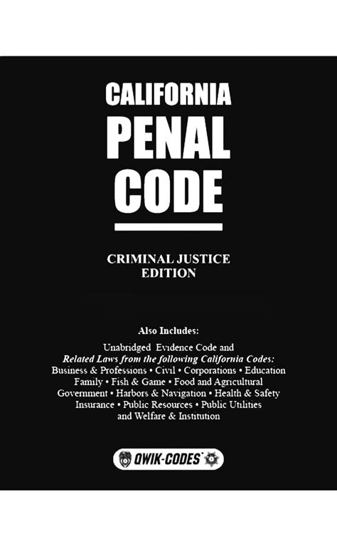 Penal Code Book Ca Edition Cal Uniforms