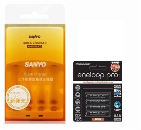 國際牌panasonic Eneloop Pro高容量低自放鎳氫充電池4號4入三洋sync N01智慧型雙迴路極速充電器 Pchome 商店街