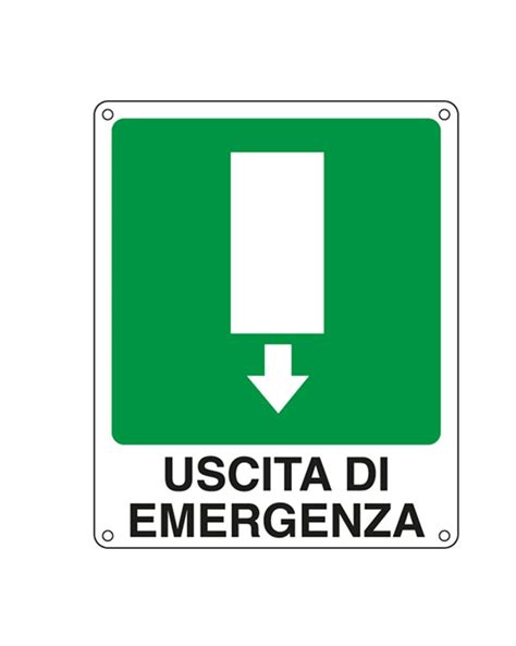 Cartello Alluminio X Cm Uscita Di Emergenza