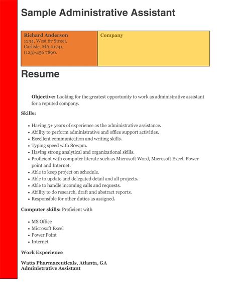 20 Free Administrative Assistant Resume Samples Template Lab