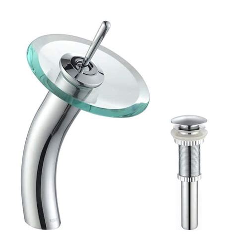 Kraus Single Handle Waterfall Bathroom Vessel Faucet In Chrome With