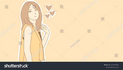 Beautiful Cute Anime Girl Banner Smiling Stock Illustration 2272543851 ...