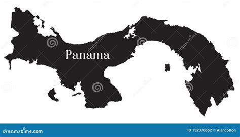 Panama Silhouette Outline Map Stock Vector Illustration Of Vector