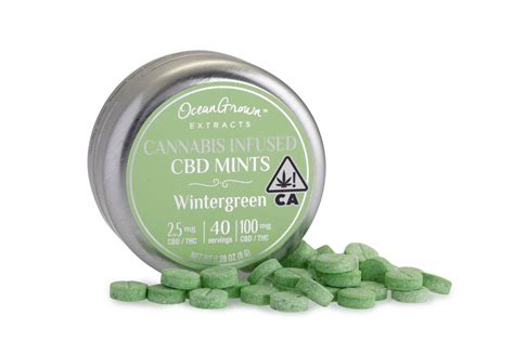 Cannabis Infused Mints - CBD 1:1 THC - Wintergreen - Ocean Grown Extracts