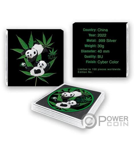 China Panda Cannabis Moneda Plata Yuan China