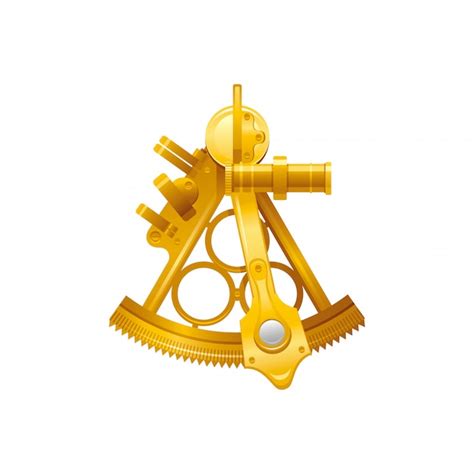 Premium Vector Sea Travel Symbol Isolated On White Background 3d Retro Golden Sextant