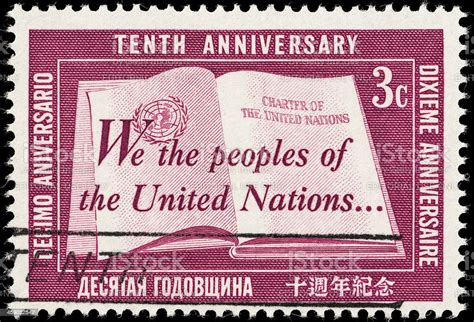 United Nations Preamble Of The Un Charter Postage Stamp Stock Photo ...