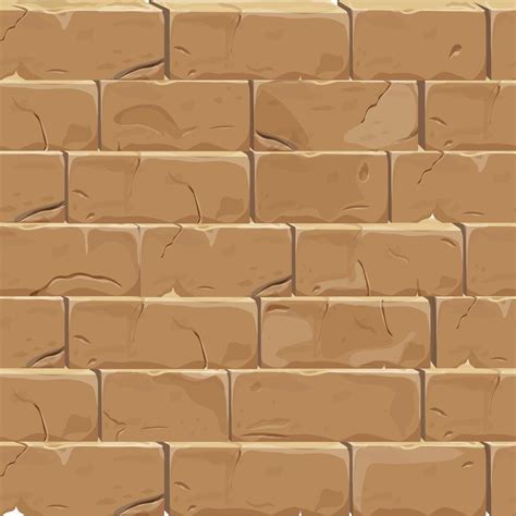 Stone wall from bricks, rock, game background medieval in cartoon style, seamless textured ...