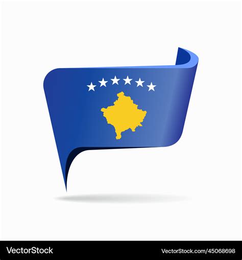 Kosovo flag map pointer layout Royalty Free Vector Image