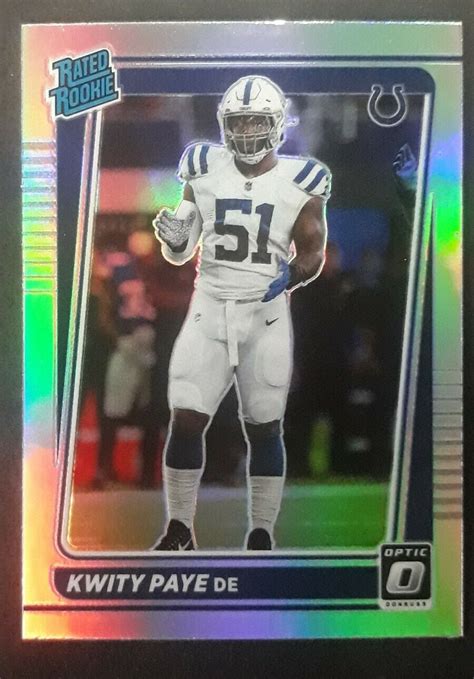 2021 Optic Football Silver Holo Prizm Kwity Paye Rated Rookie 248