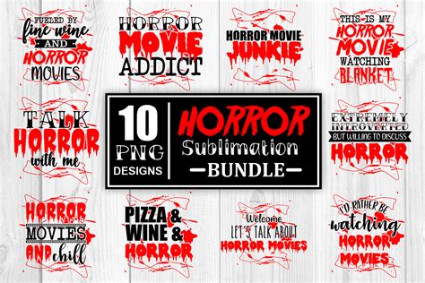 Horror Movie Sublimation Bundle Horror Graphic By Whistlepig Designs