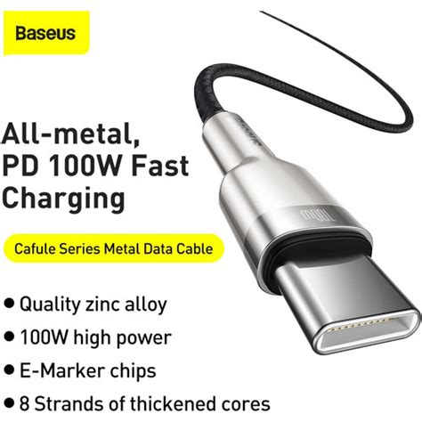 Jual Baseus Kabel Data Type C To Type C Charging Cable Cafule Metal Pd 100w Jakarta Utara