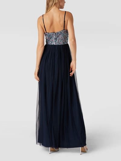 Lace Beads Abendkleid Mit Pailletten Dunkelblau Online Kaufen