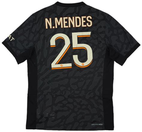 2023 24 Paris Saint Germain Authentic Third Shirt N Mendes 25 M