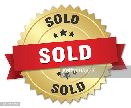 Sold D Gold Badge With Red Ribbon Stock Vector Royalty Free Freeimages