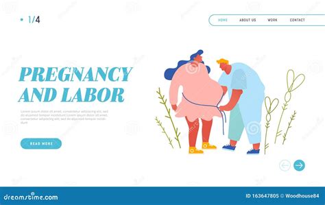 Pregnancy Medical Check Up Website Landing Page Pregnant Woman At