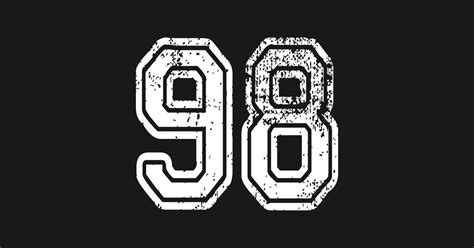 Number 98 Grungy In White 98 T Shirt Teepublic