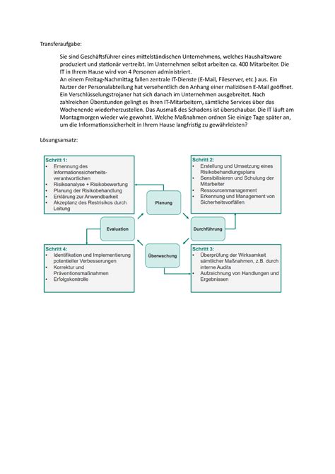 Fragenkatalog Informationssicherheit FOM Transferaufgabe Sie Sind