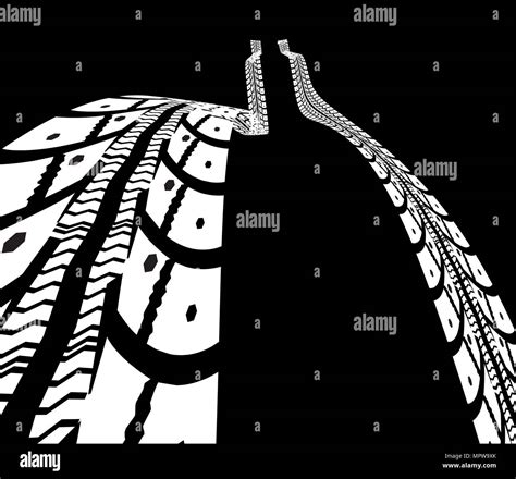 Tire Tracks Vector Illustration Stock Vector Image Art Alamy