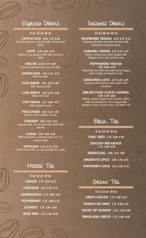 Fair Trade Coffeehouse Menu Design Template by MustHaveMenus