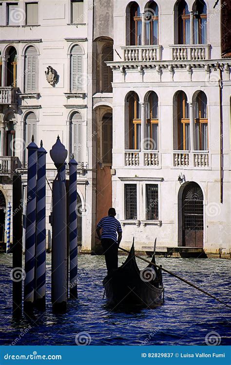 Traditional Gondola In Grand Canal Venice Italy Venice Editorial