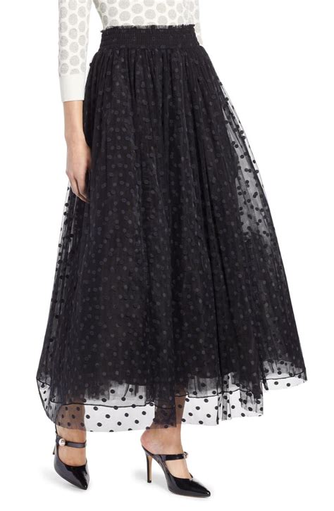 Halogen® X Atlantic Pacific Polka Dot Tulle Maxi Skirt Regular