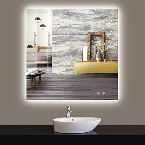 Tokeshimi 36 X 36 Inch Backlit Bathroom Mirror Led Vanity Mirror Square Anti Fog Wall Mounted