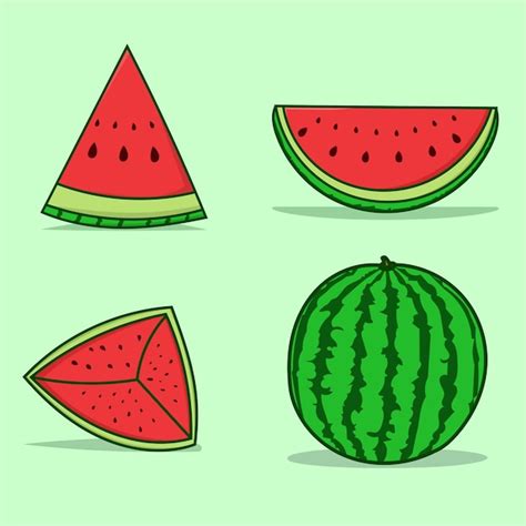 Premium Vector Watermelon And Juicy Watermelon Slice Vector