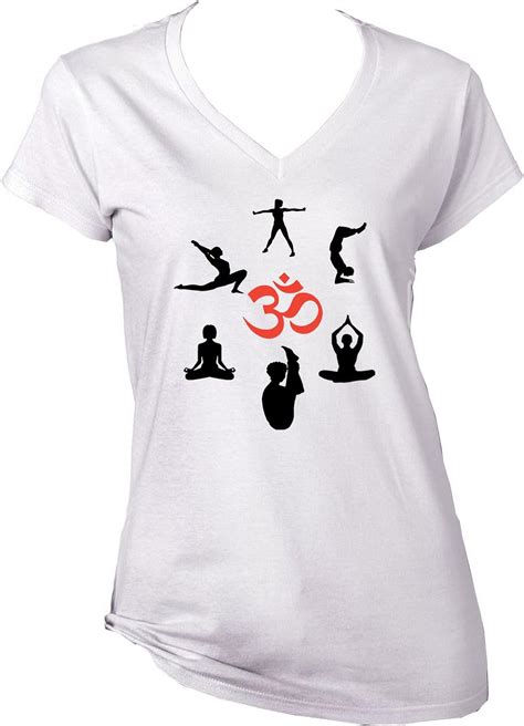 Teesquare1st Womens Yoga Positions White Tshirt T Shirt Uk