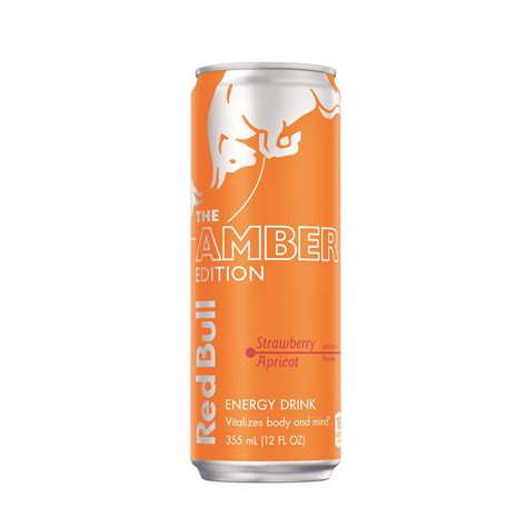 Red Bull Amber Edition Energy Drink Strawberry Apricot 114mg Caffeine 12 Fl Oz Can