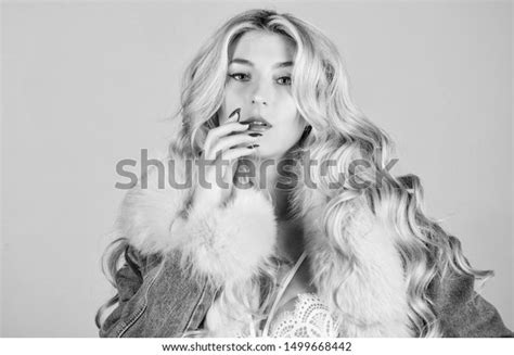 Seductive Sexy Woman Lingerie Fur Coat Stock Photo Shutterstock