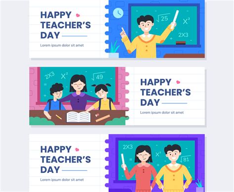 Happy Teacher's Day Banner Template | FreeVectors