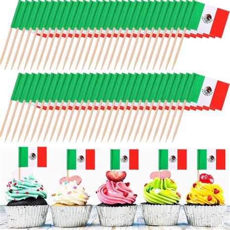 1000 Pcs Mexico Toothpick Flags Mexican Flag Toothpicks