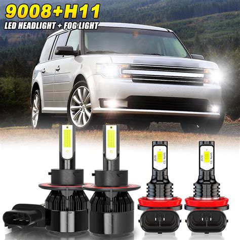 For Ford Flex Led Headlight High Low Fog Light Bulbs